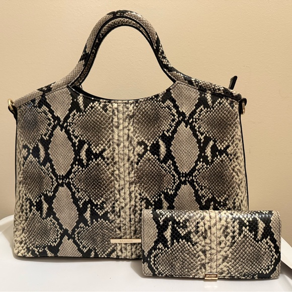 Brahmin Elaine Caviar Felix Satchel with Matching Wallet - Picture 2 of 3